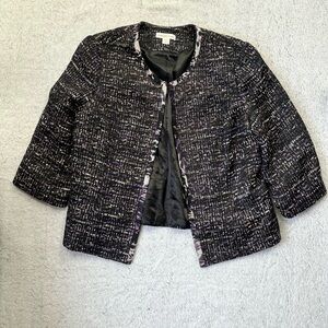 Coldwater Creek Tweed Hidden Clasp Closure Blazer Size L